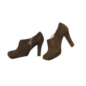 Dione Suede Heeled Booties Size 9